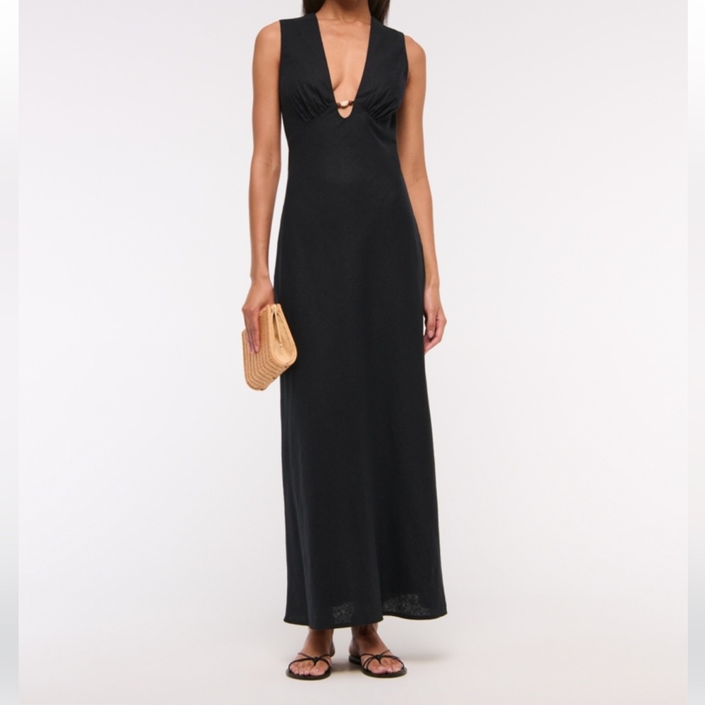 Abercrombie & Fitch Black Maxi Dress with Deep V